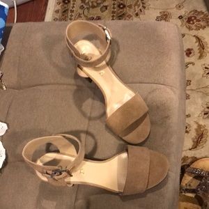Unisa Tan Suede Ankle Strap Sandals